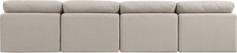 Indulge Linen Textured Fabric Sofa Beige from Meridian - Luna Furniture