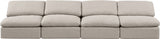 Indulge Linen Textured Fabric Sofa Beige from Meridian - Luna Furniture