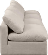 Indulge Linen Textured Fabric Sofa Beige from Meridian - Luna Furniture