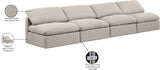 Indulge Linen Textured Fabric Sofa Beige from Meridian - Luna Furniture