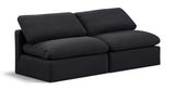 Indulge Linen Textured Fabric Sofa Black from Meridian - Luna Furniture