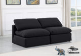 Indulge Linen Textured Fabric Sofa Black from Meridian - Luna Furniture