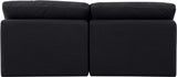 Indulge Linen Textured Fabric Sofa Black from Meridian - Luna Furniture