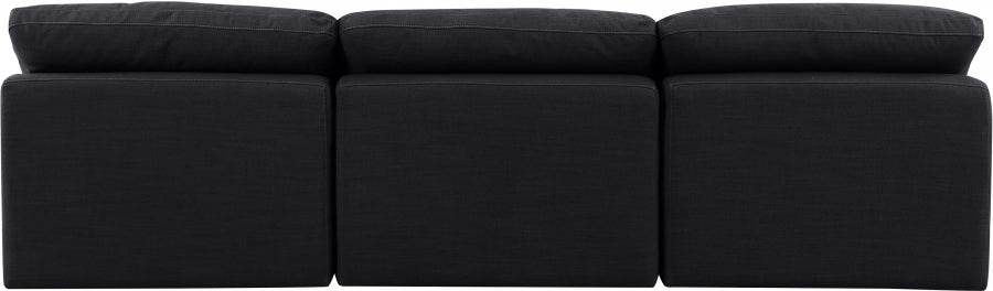 Indulge Linen Textured Fabric Sofa Black from Meridian - Luna Furniture