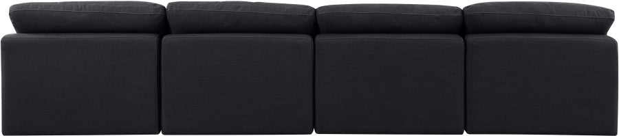 Indulge Linen Textured Fabric Sofa Black from Meridian - Luna Furniture