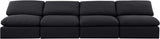 Indulge Linen Textured Fabric Sofa Black from Meridian - Luna Furniture