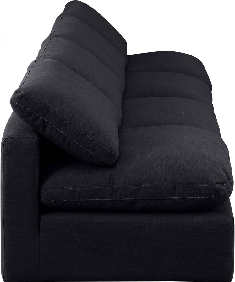 Indulge Linen Textured Fabric Sofa Black from Meridian - Luna Furniture