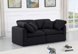 Indulge Linen Textured Fabric Sofa Black from Meridian - Luna Furniture