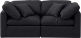 Indulge Linen Textured Fabric Sofa Black from Meridian - Luna Furniture