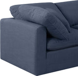 Indulge Linen Textured Fabric Sofa Blue from Meridian - Luna Furniture