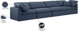 Indulge Linen Textured Fabric Sofa Blue from Meridian - Luna Furniture