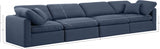 Indulge Linen Textured Fabric Sofa Blue from Meridian - Luna Furniture