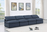 Indulge Linen Textured Fabric Sofa Blue from Meridian - Luna Furniture