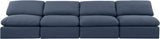 Indulge Linen Textured Fabric Sofa Blue from Meridian - Luna Furniture