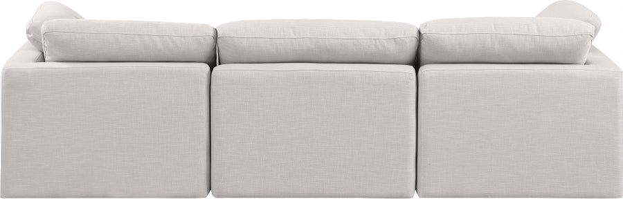 Indulge Linen Textured Fabric Sofa Cream from Meridian - Luna Furniture