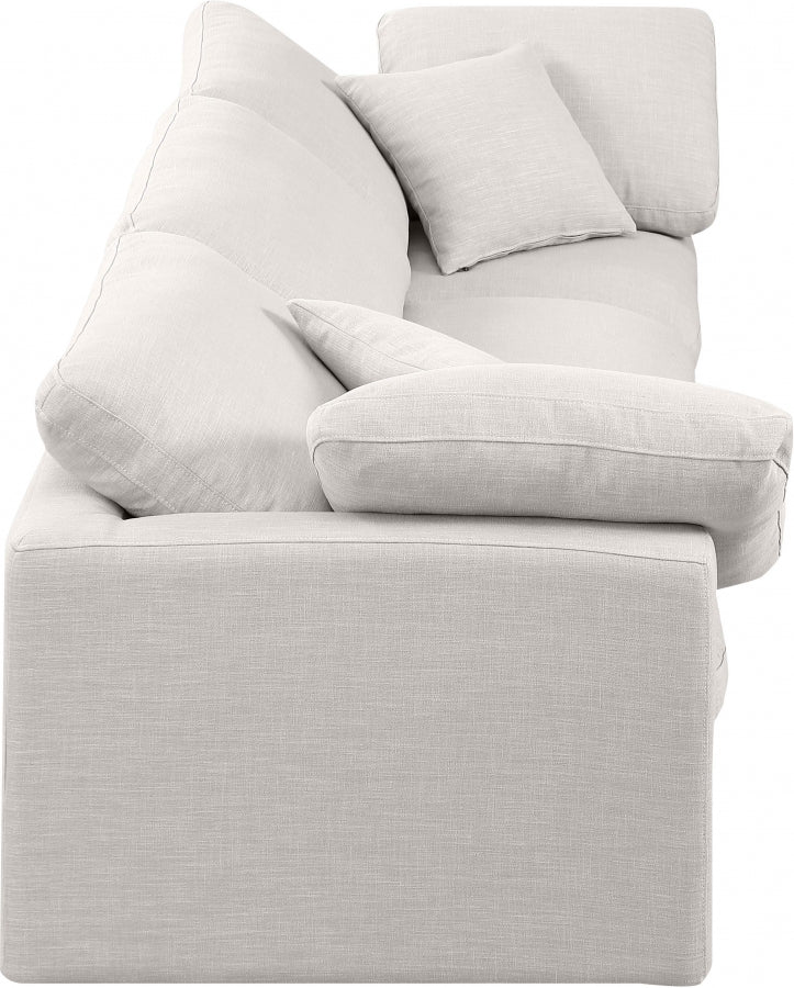 Indulge Linen Textured Fabric Sofa Cream from Meridian - Luna Furniture