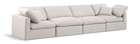 Indulge Linen Textured Fabric Sofa Cream from Meridian - Luna Furniture