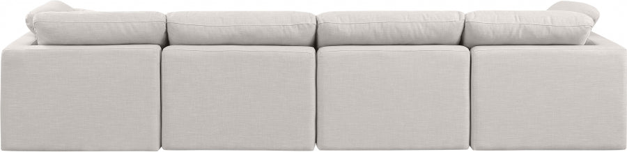 Indulge Linen Textured Fabric Sofa Cream from Meridian - Luna Furniture