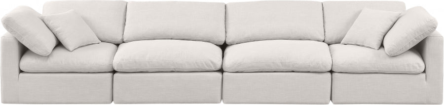 Indulge Linen Textured Fabric Sofa Cream from Meridian - Luna Furniture