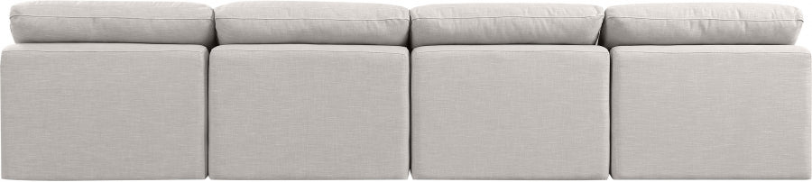 Indulge Linen Textured Fabric Sofa Cream from Meridian - Luna Furniture