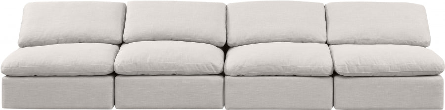 Indulge Linen Textured Fabric Sofa Cream from Meridian - Luna Furniture