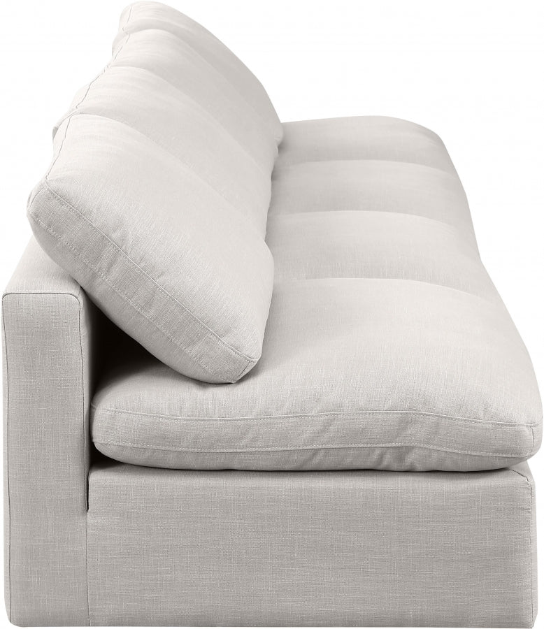 Indulge Linen Textured Fabric Sofa Cream from Meridian - Luna Furniture