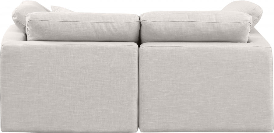 Indulge Linen Textured Fabric Sofa Cream from Meridian - Luna Furniture