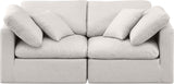 Indulge Linen Textured Fabric Sofa Cream from Meridian - Luna Furniture