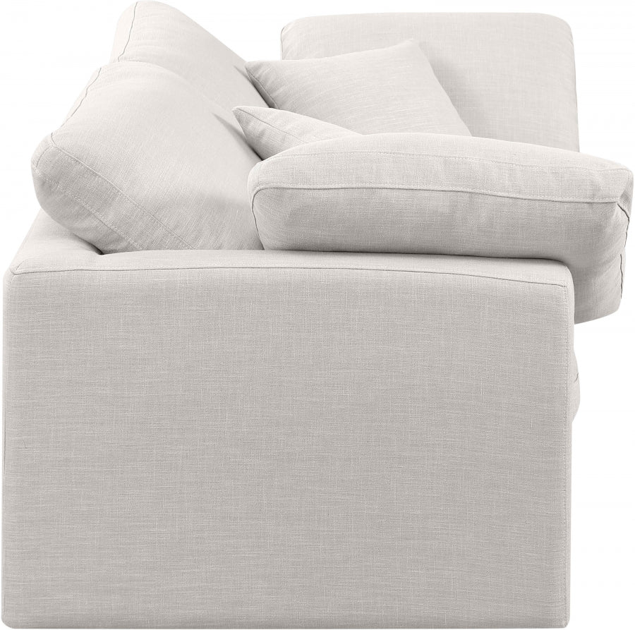 Indulge Linen Textured Fabric Sofa Cream from Meridian - Luna Furniture