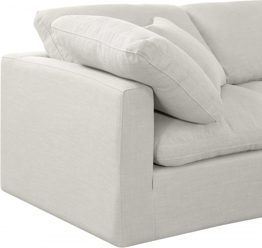 Indulge Linen Textured Fabric Sofa Cream from Meridian - Luna Furniture