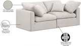 Indulge Linen Textured Fabric Sofa Cream from Meridian - Luna Furniture