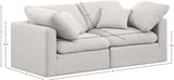 Indulge Linen Textured Fabric Sofa Cream from Meridian - Luna Furniture