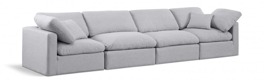 Indulge Linen Textured Fabric Sofa Grey from Meridian - Luna Furniture