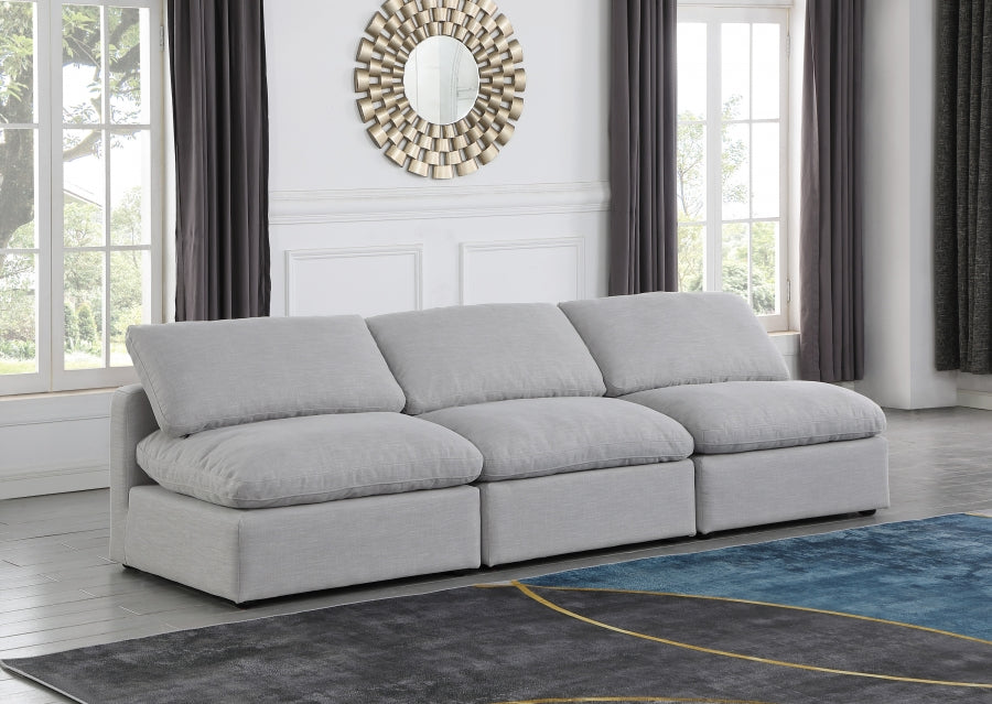 Indulge Linen Textured Fabric Sofa Grey from Meridian - Luna Furniture