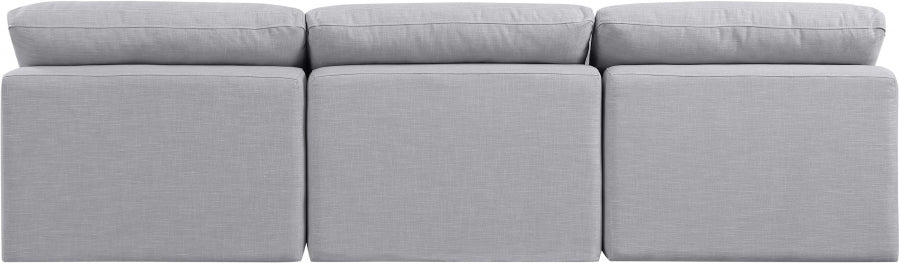 Indulge Linen Textured Fabric Sofa Grey from Meridian - Luna Furniture