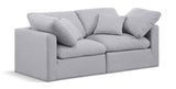 Indulge Linen Textured Fabric Sofa Grey from Meridian - Luna Furniture