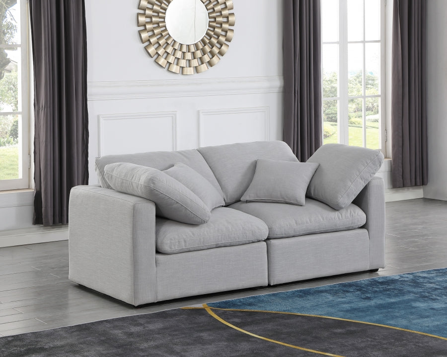 Indulge Linen Textured Fabric Sofa Grey from Meridian - Luna Furniture