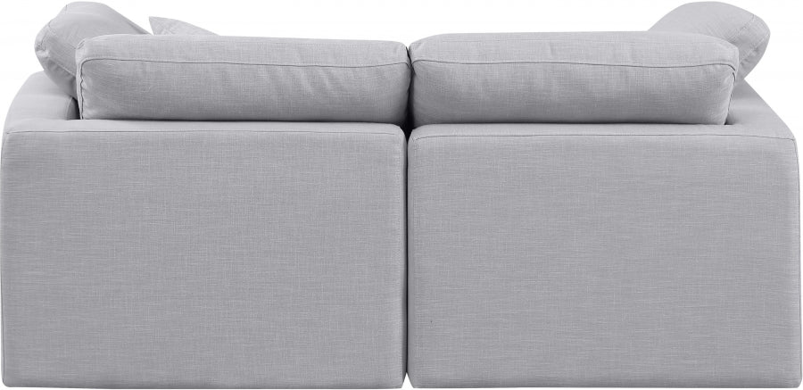 Indulge Linen Textured Fabric Sofa Grey from Meridian - Luna Furniture