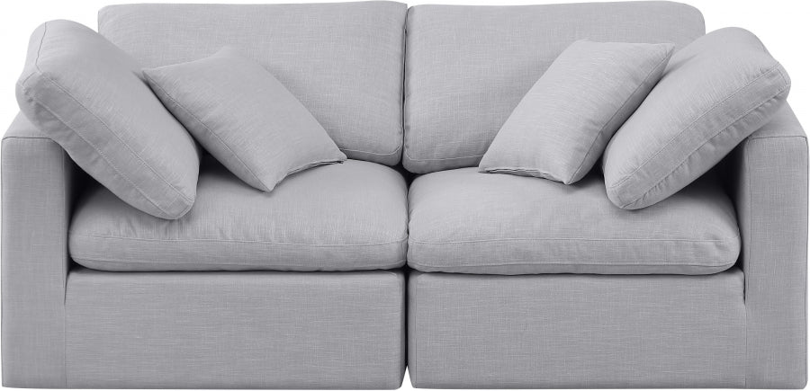 Indulge Linen Textured Fabric Sofa Grey from Meridian - Luna Furniture