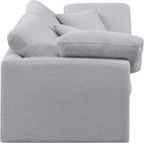 Indulge Linen Textured Fabric Sofa Grey from Meridian - Luna Furniture