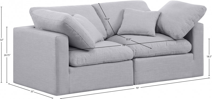 Indulge Linen Textured Fabric Sofa Grey from Meridian - Luna Furniture