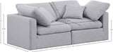 Indulge Linen Textured Fabric Sofa Grey from Meridian - Luna Furniture