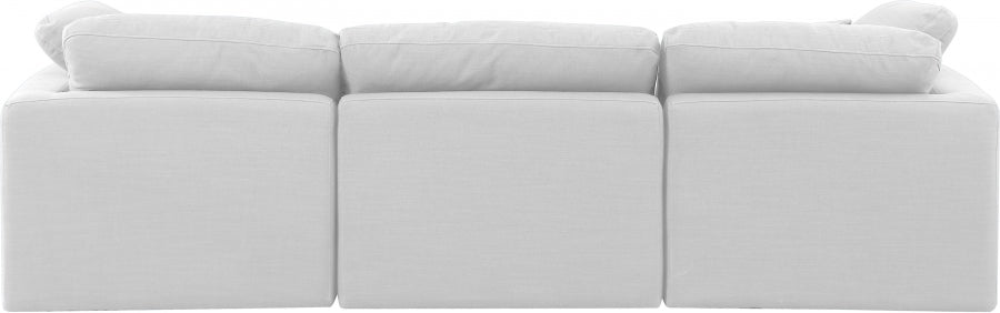 Indulge Linen Textured Fabric Sofa White from Meridian - Luna Furniture