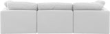 Indulge Linen Textured Fabric Sofa White from Meridian - Luna Furniture