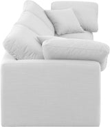 Indulge Linen Textured Fabric Sofa White from Meridian - Luna Furniture