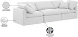 Indulge Linen Textured Fabric Sofa White from Meridian - Luna Furniture