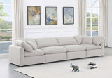 Indulge Linen Textured Fabric Sofa White from Meridian - Luna Furniture