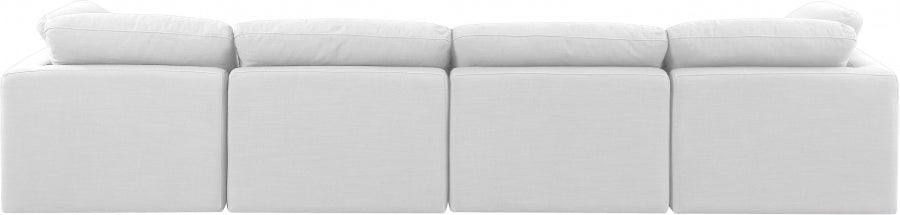 Indulge Linen Textured Fabric Sofa White from Meridian - Luna Furniture