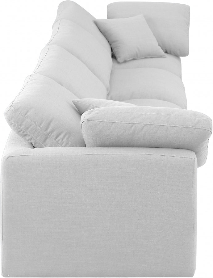 Indulge Linen Textured Fabric Sofa White from Meridian - Luna Furniture