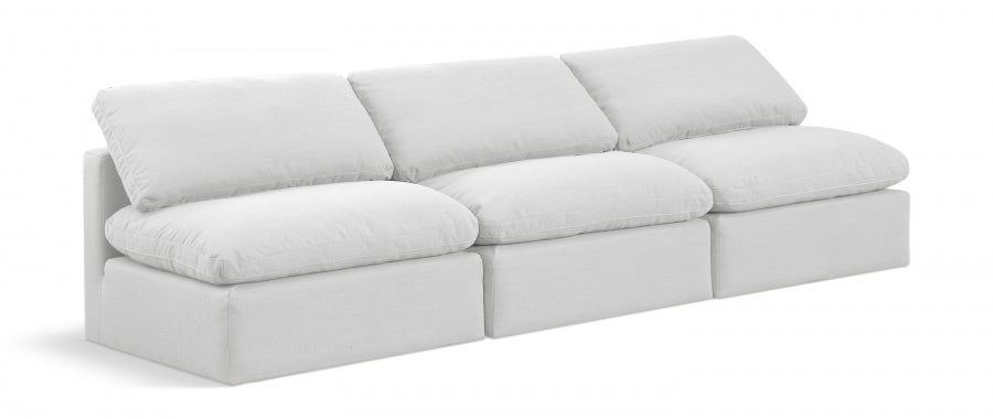 Indulge Linen Textured Fabric Sofa White from Meridian - Luna Furniture